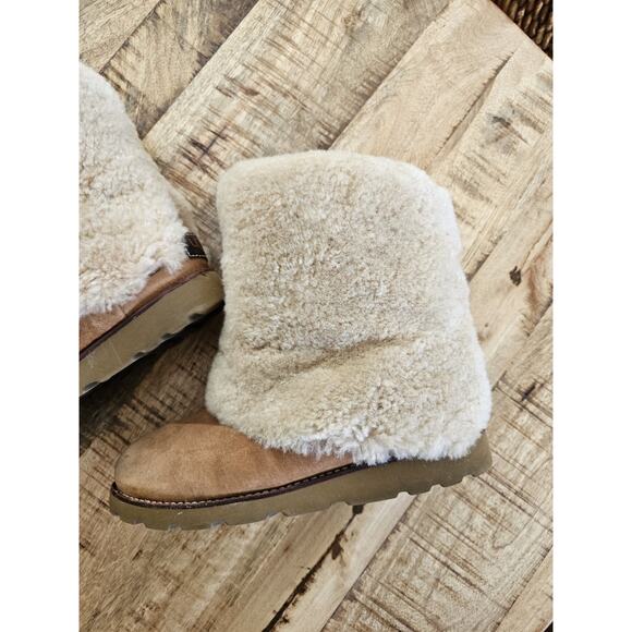 Ugg Maylin 3220 Chestnut Suede Shearling Boots Women's US Size 7 Y2K Preppy - Picture 10 of 16